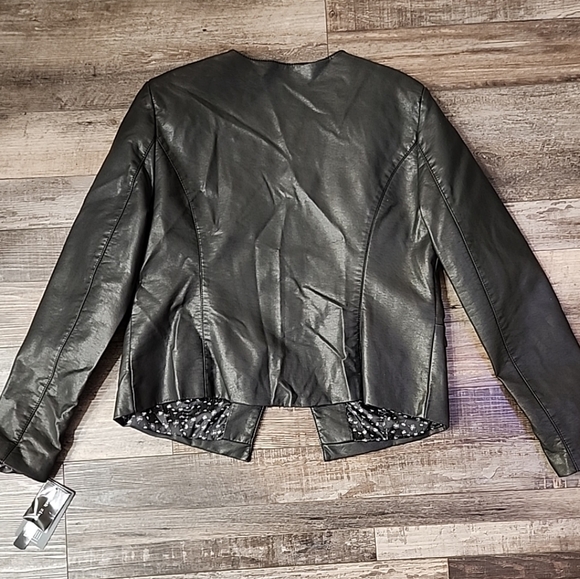 Black Rivet Leather Alternative Jacket - Picture 8 of 8